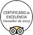 Certificado de Excelencia TripAdvisor - Ganador 2015